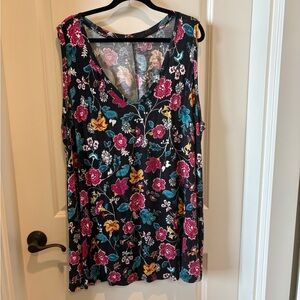 Lane Bryant Floral Tank Top - Black, Pink, Blue, Yellow